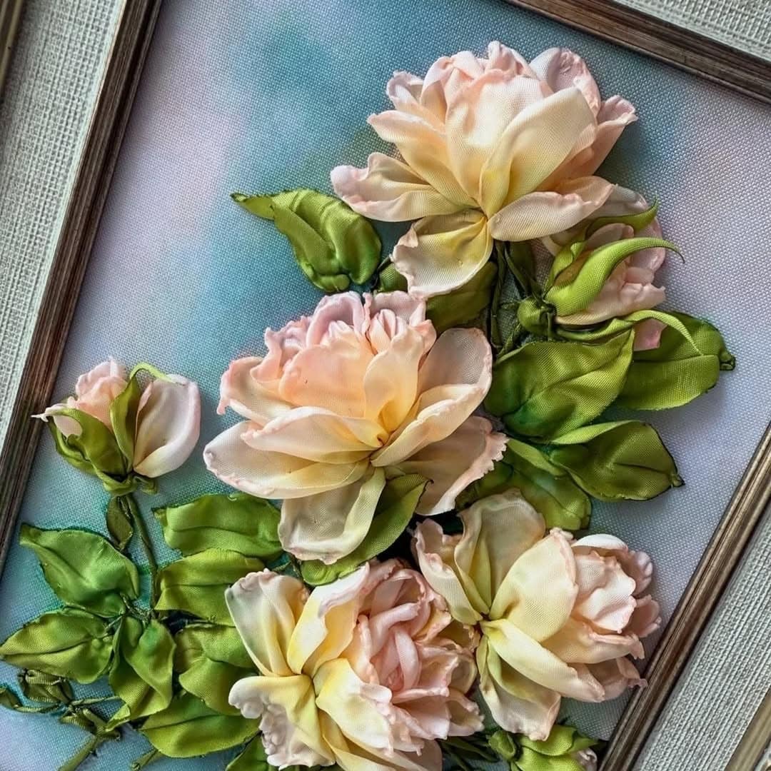 Ribbon Embroidery Wall Art — Floral Panel by Vladimir Lushnikoof - Image 2