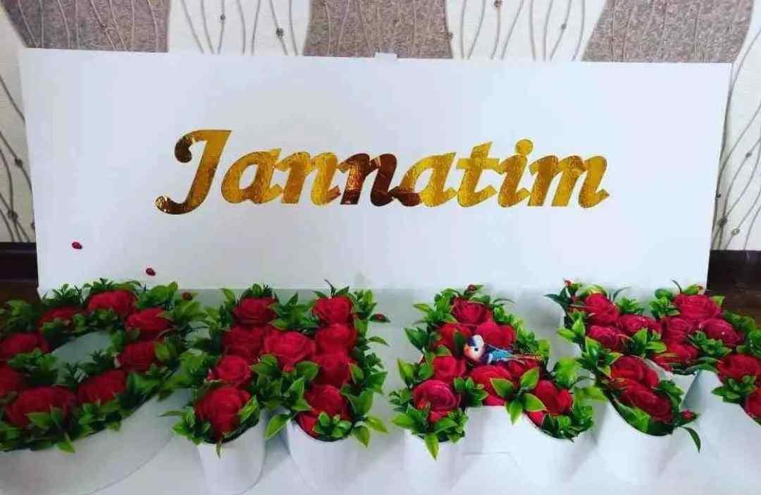 Ism/harf shaklida sovun atirgullar — “Jannatim” dekor