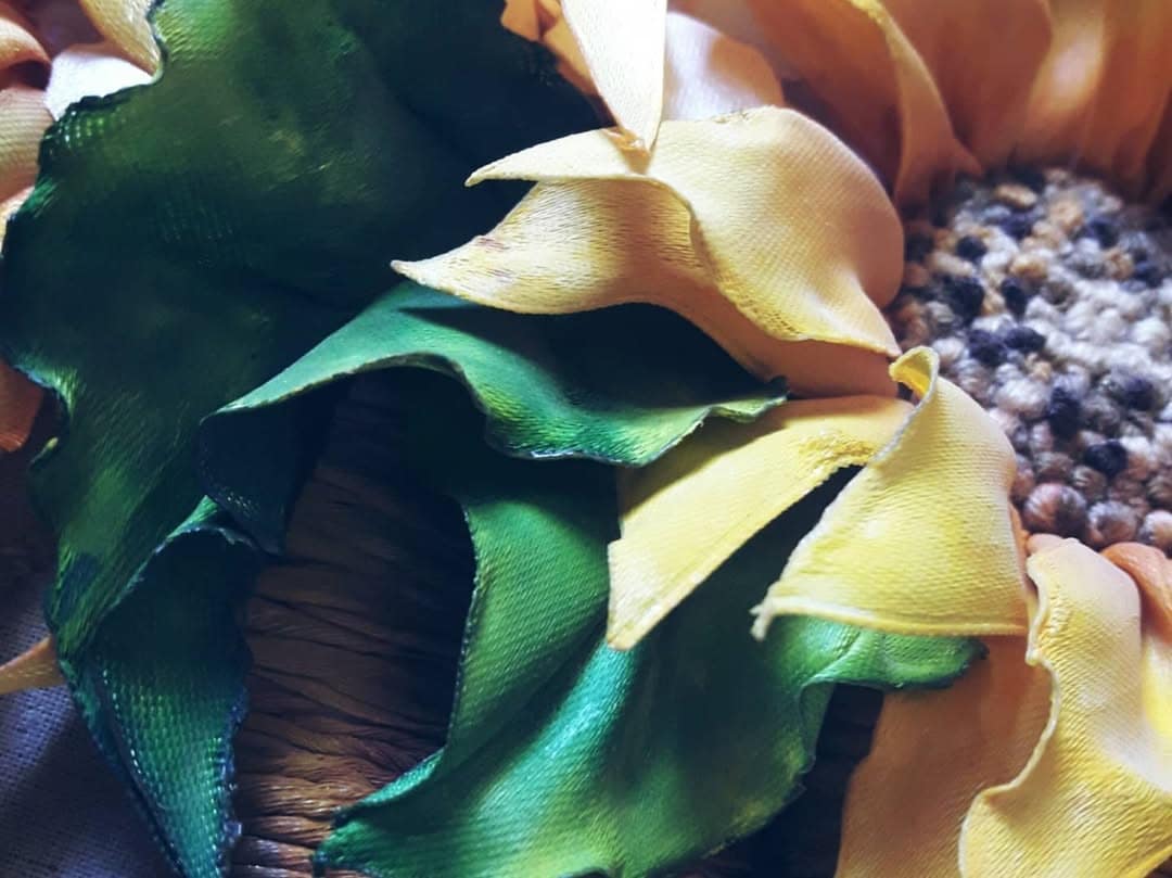 Sunflower Basket — Framed Ribbon Embroidery by Vladimir Lushnikoof - Image 2