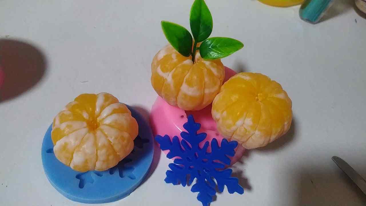 Mandarin shaklidagi sovun — realistik sitrus dekor - Image 3