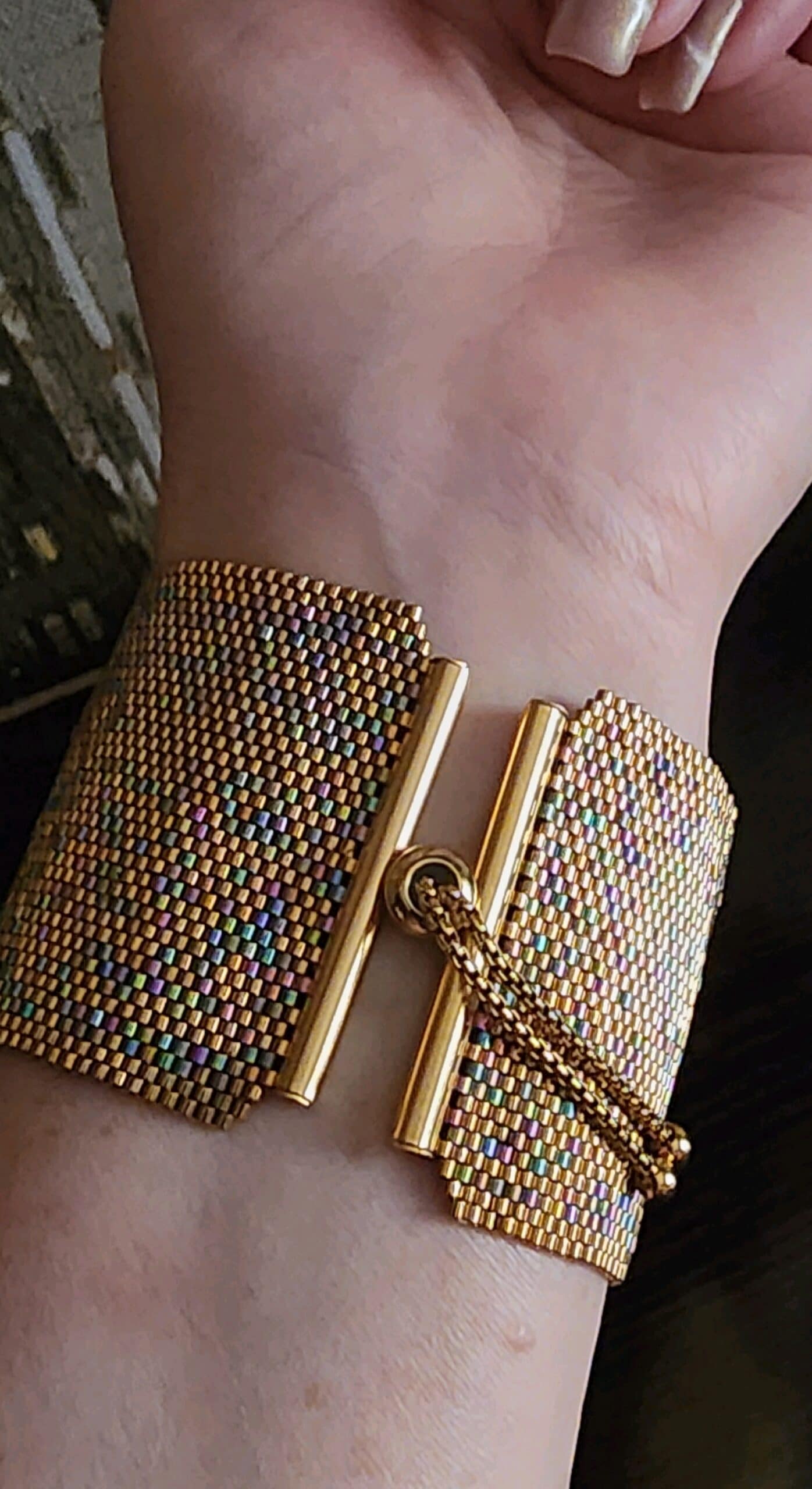 Gold Mix Cuff Bracelet. - Image 5