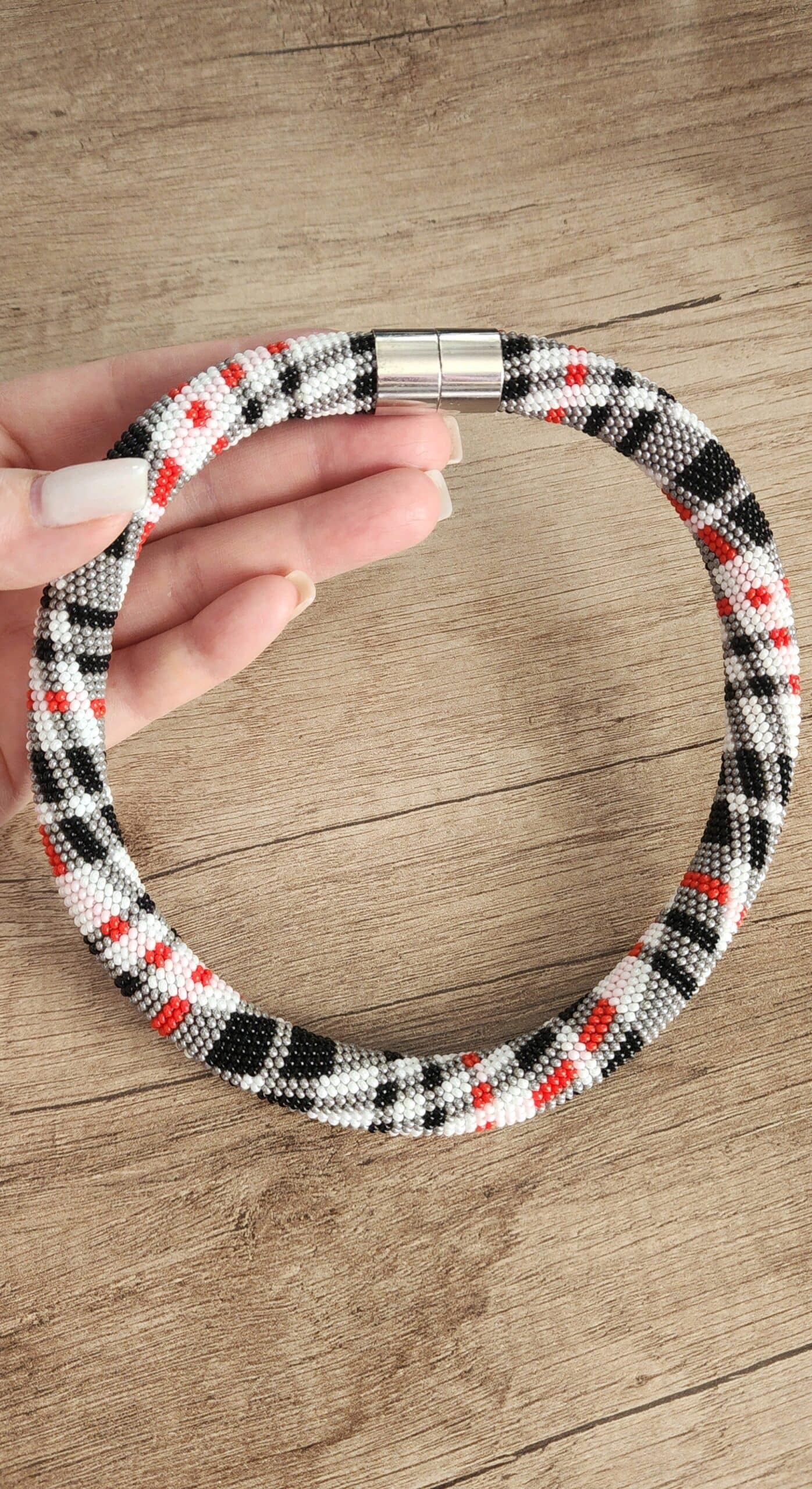 Czech beaded necklace " Parallels " - Image 3