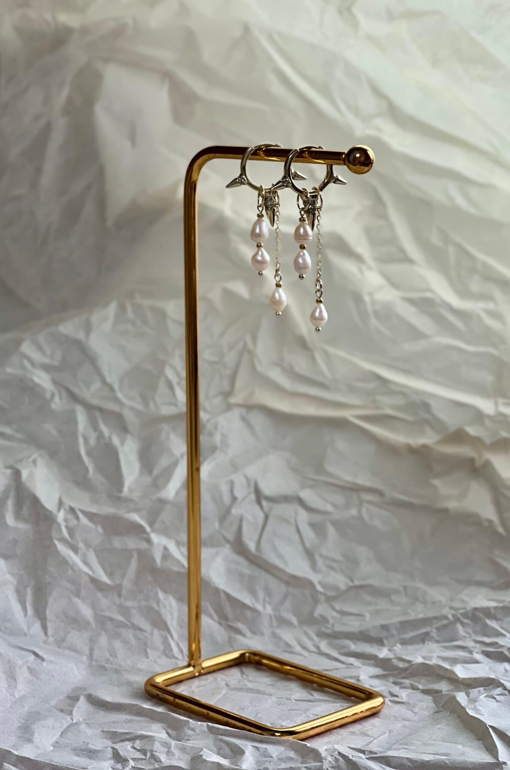 Серьги с натуральным жемчугом