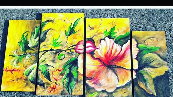 Гибискус (картина на холсте из 4 панелей) — Vladimir Lushnikoof