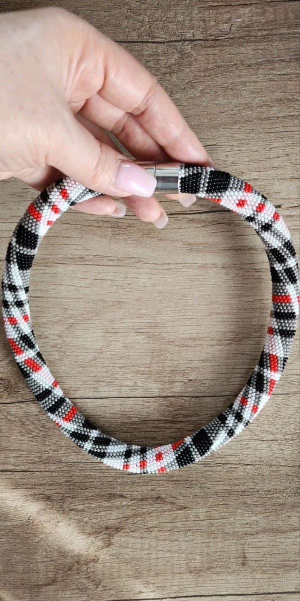 Czech beaded necklace " Parallels " - Image 2