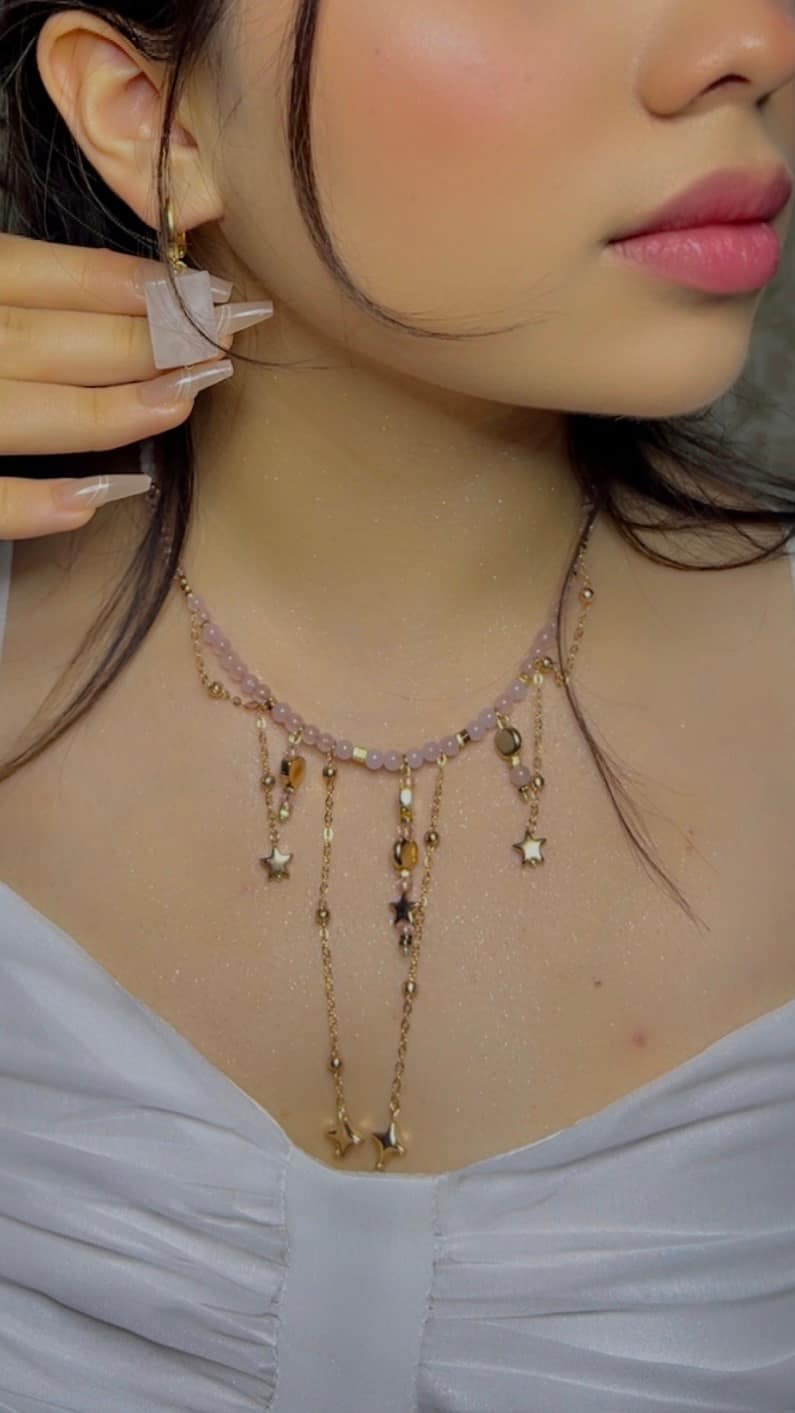 Колье из розового кварца — изображение 2