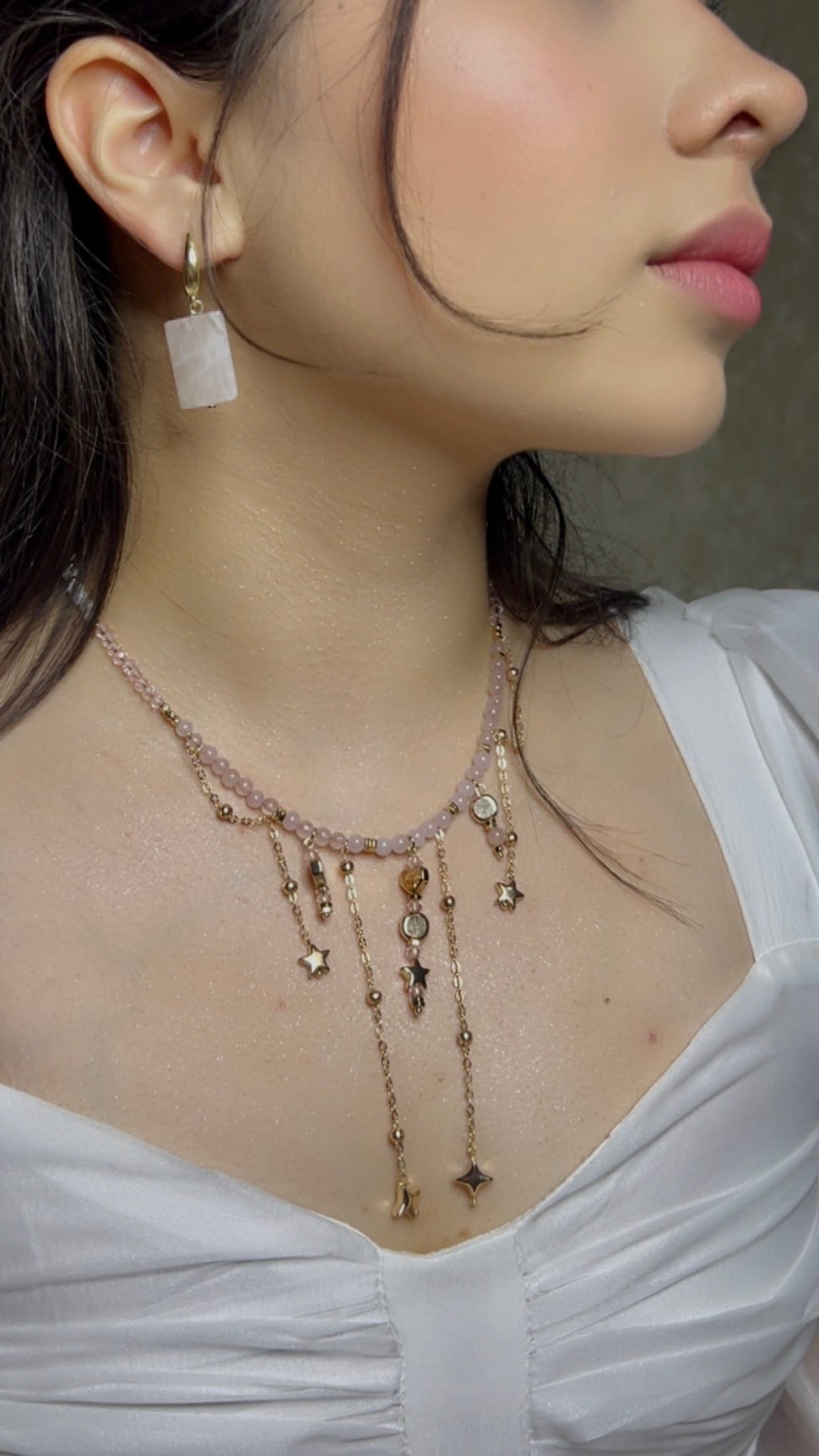 Колье из розового кварца — изображение 3